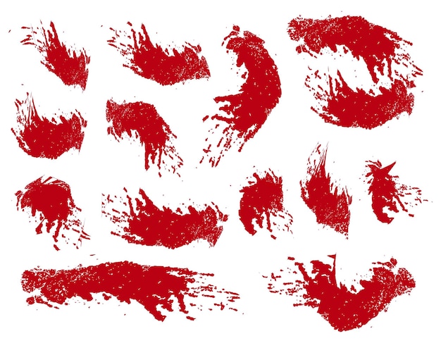 conjunto de salpicaduras de tinta roja tinta roja y blanca salpicas una salpicadura de textura vintage conjunto de manchas salpicadures