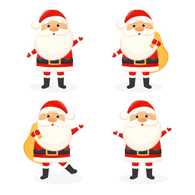 Vector conjunto de santa claus