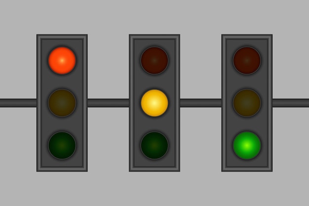 Vector conjunto de semáforo con los tres colores.
