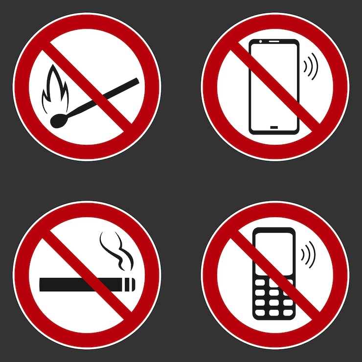 Vector conjunto de señales de seguridad de las gasolineras
