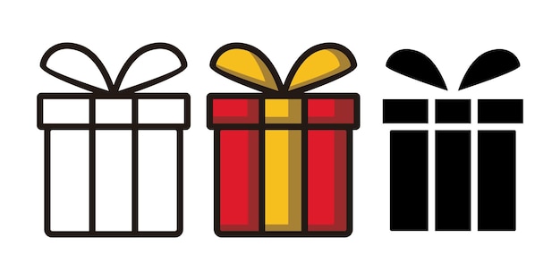 Conjunto sencillo de iconos de cajas de regalos