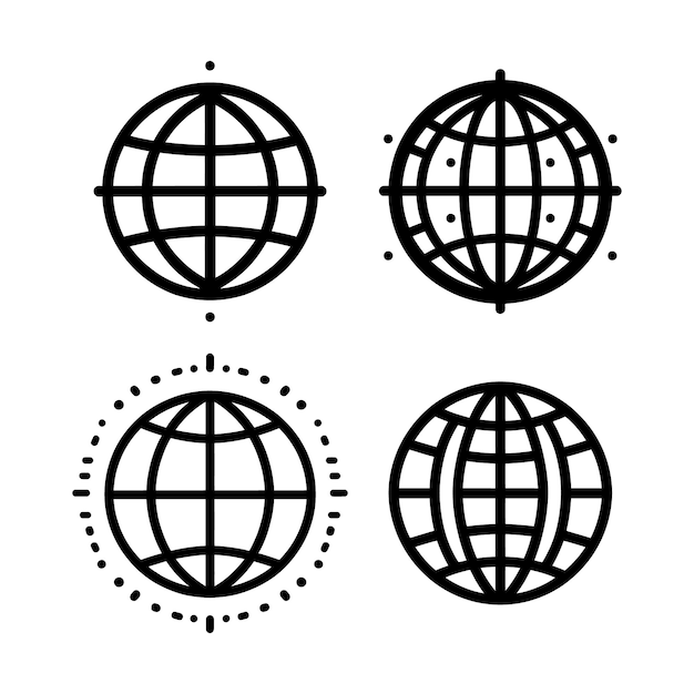 Conjunto sencillo de iconos de contorno relacionados con gráficos vectoriales de globos de globos voladores