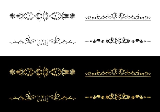 Conjunto de separadores de composiciones abstractas art deco al estilo de periódicos y pinturas