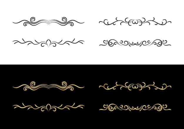 Conjunto de separadores de composiciones abstractas art deco al estilo de periódicos viñeta exquisita
