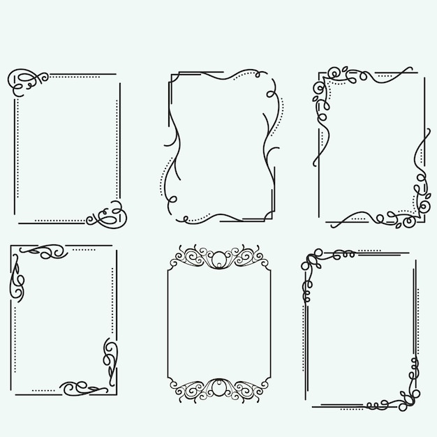 Conjunto de separadores de viñetas de libros y vector de colección de delimitadores de texto de separadores