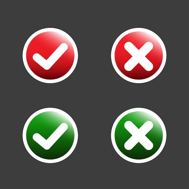 Conjunto de sí y no diseño de icono de marca