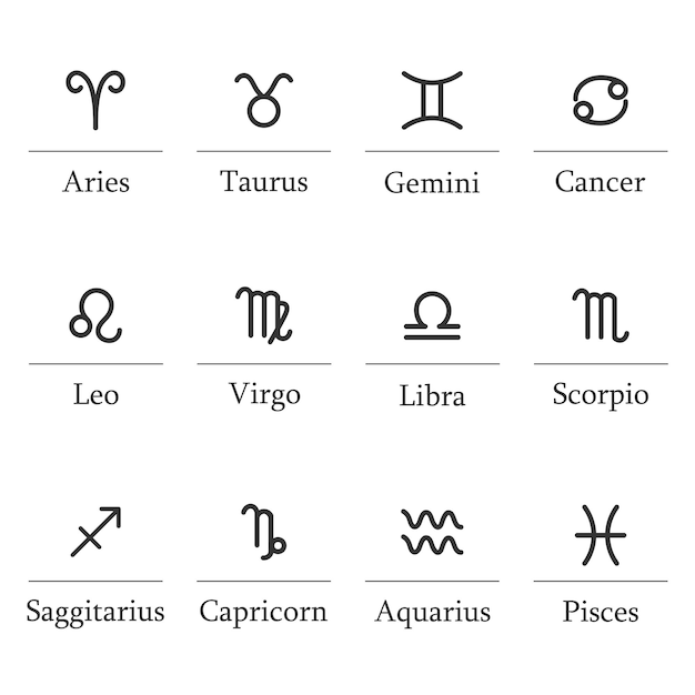Conjunto de signos astrológicos ilustración vectorial