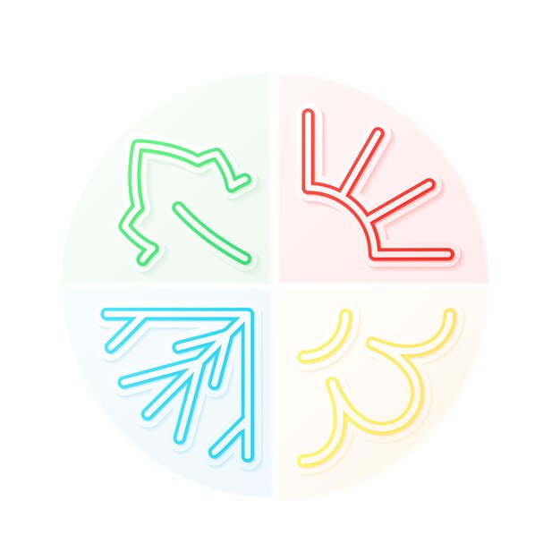 Conjunto de signos de cuatro estaciones