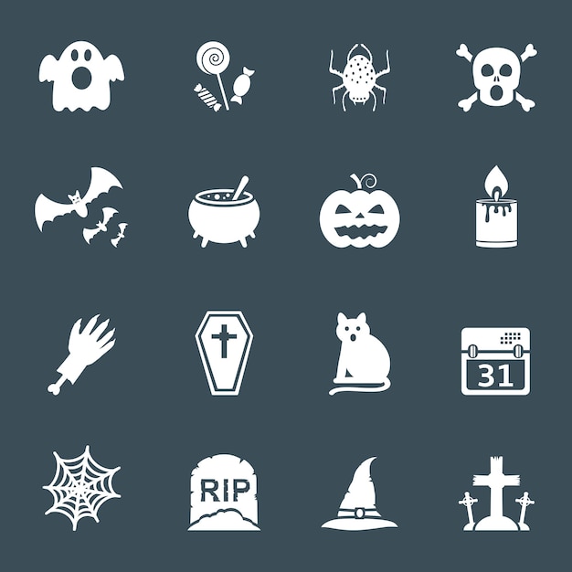 Conjunto de signos de halloween