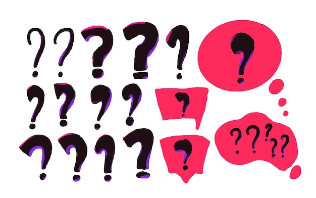Conjunto de signos de interrogación Vector de signos de pregunta aislados