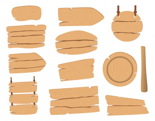 Conjunto de signos de madera vector.