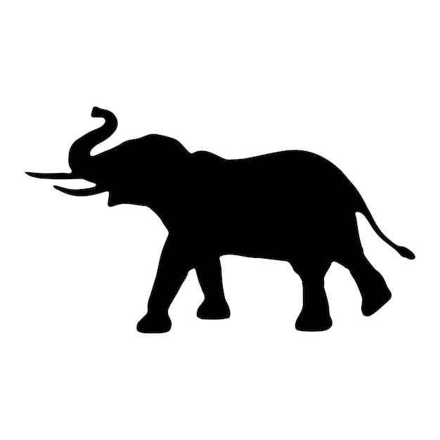 conjunto de silueta de elefante colección aislado negro sobre fondo blanco ilustración vectorial