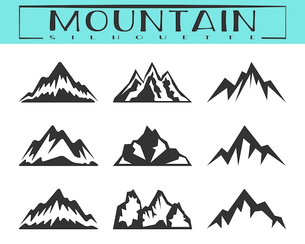 Conjunto de silueta de montaña