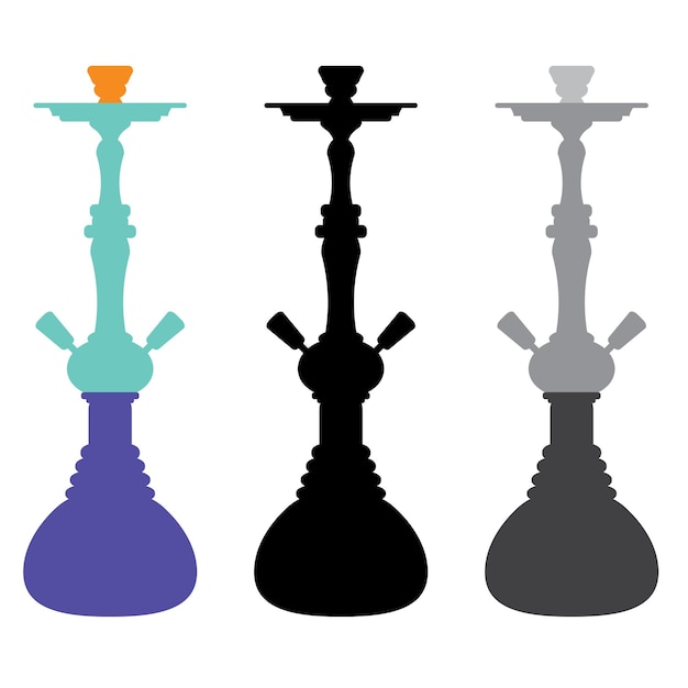 Vector conjunto de siluetas de cachimba