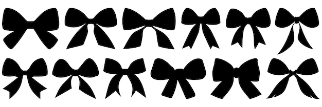 Conjunto de siluetas de cinta, paquete grande de diseño de silueta vectorial, fondo blanco aislado