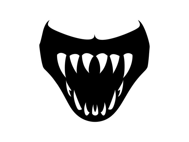 Conjunto de siluetas de colmillos de vampiro para diseños de Halloween