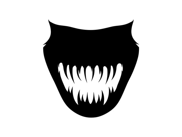 Conjunto de siluetas de colmillos de vampiro para diseños de Halloween