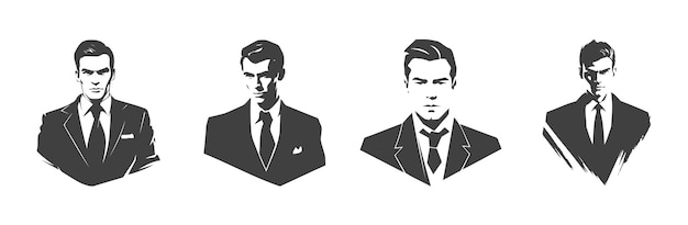 conjunto de siluetas de hombres de negocios personajes generados ai