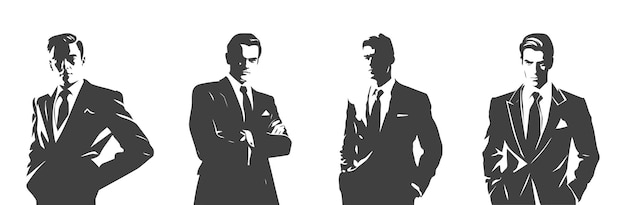 conjunto de siluetas de hombres de negocios personajes generados ai