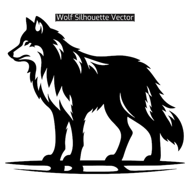 Conjunto de siluetas de lobo silueta de lobo aislada