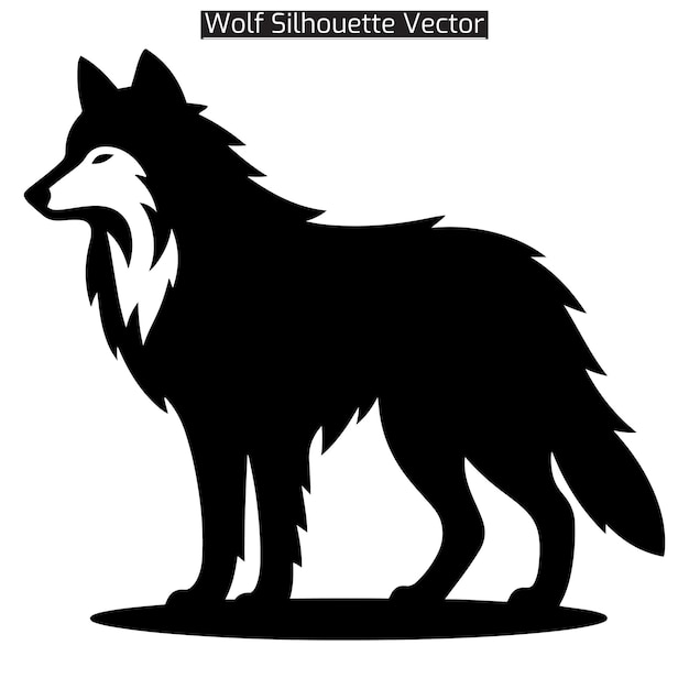 Conjunto de siluetas de lobo silueta de lobo aislada
