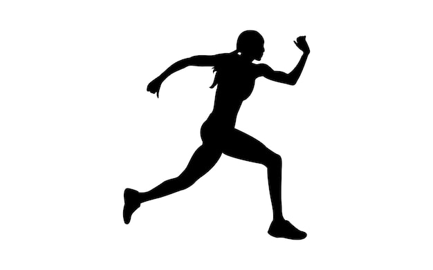 Conjunto de siluetas de mujeres corriendo Ilustración deportiva de corredores