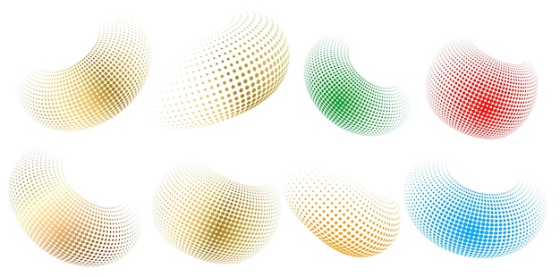 Conjunto Símbolo de elementos de diseño Icono editable Patrón de puntos de semitono sobre fondo blanco Marco de ilustración vectorial eps 10 con puntos aleatorios abstractos negros para big data de tecnología