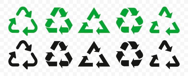 Vector conjunto de símbolo de flecha de reciclaje colección de iconos de reciclaje