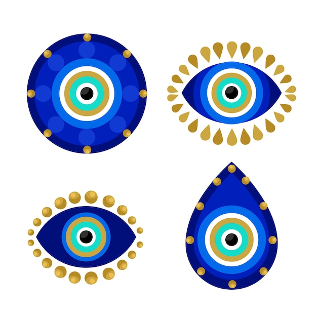 Vector conjunto de símbolo de mal de ojo