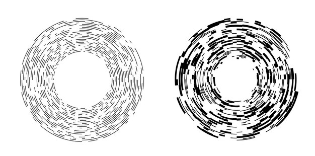 Conjunto de símbolos de elementos de diseño Patrón de círculo de punto de marco de semitono editable sobre fondo blanco Marco de ilustración vectorial eps 10 con puntos negros aleatorios Icono de borde redondo usando texto de puntos de círculo de semitono