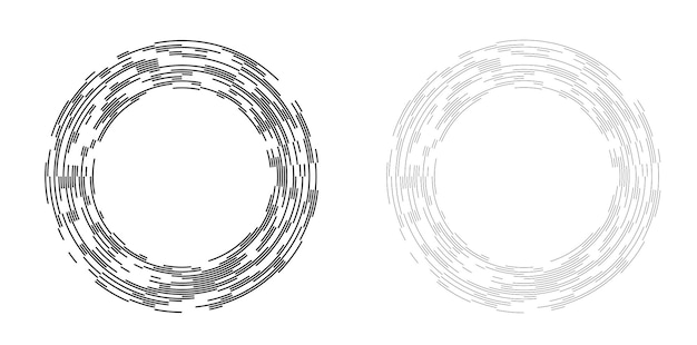 Conjunto de símbolos de elementos de diseño Patrón de círculo de punto de marco de semitono editable sobre fondo blanco Marco de ilustración vectorial eps 10 con puntos negros aleatorios Icono de borde redondo usando texto de puntos de círculo de semitono