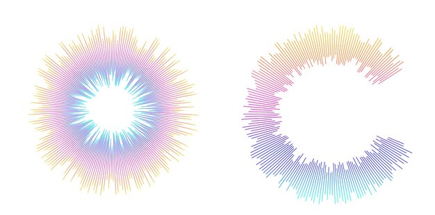Conjunto de símbolos de elementos de diseño Patrón de círculo de punto de marco de semitono editable sobre fondo blanco Marco de ilustración vectorial eps 10 con puntos negros aleatorios Icono de borde redondo usando texto de puntos de círculo de semitono