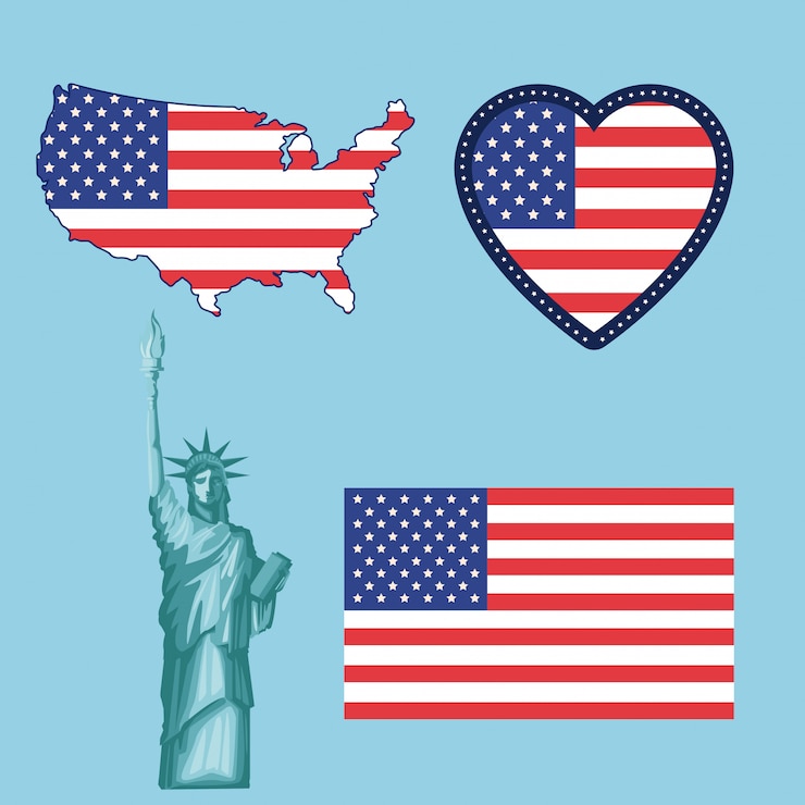 Vector conjunto de símbolos de estados unidos cabeza de hombre sin rostro