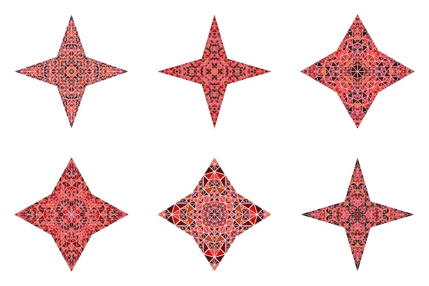 Vector conjunto de símbolos de estrellas de triángulo poligonal geométrico abstracto aislado