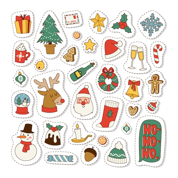 Conjunto de símbolos de iconos de Navidad.