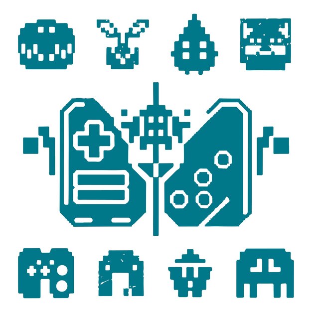 Vector conjunto de símbolos de iconos de videojuegos