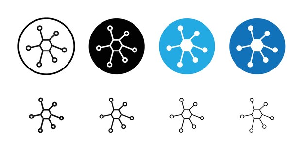 Conjunto de símbolos de línea plana conectados al icono del gráfico