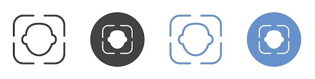 Conjunto de símbolos de línea plana para el icono de la cara