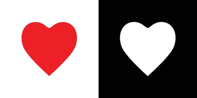 El conjunto de símbolos de la línea plana del icono del corazón
