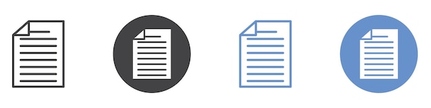 Conjunto de símbolos de línea plana del ícono del documento