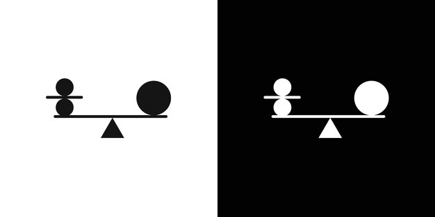 conjunto de símbolos de línea plana de icono de equilibrio