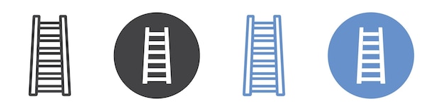 Conjunto de símbolos de línea plana del icono de la escalera