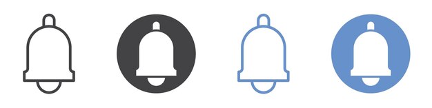 Conjunto de símbolos de línea plana del icono de notificación