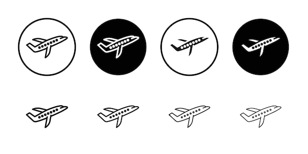 Conjunto de símbolos de línea plana del icono del plano