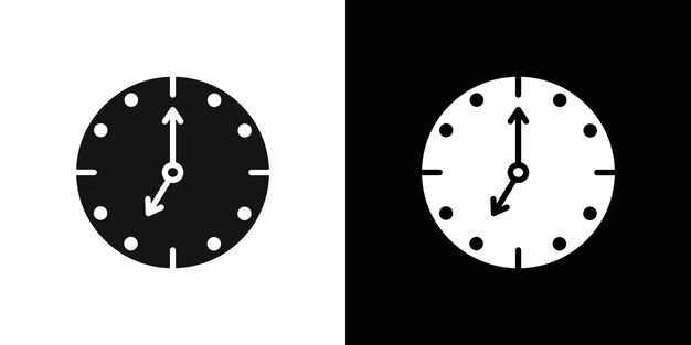 Conjunto de símbolos de línea plana del icono del reloj siete