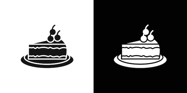 Conjunto de símbolos de línea plana para el icono de la tarta de queso