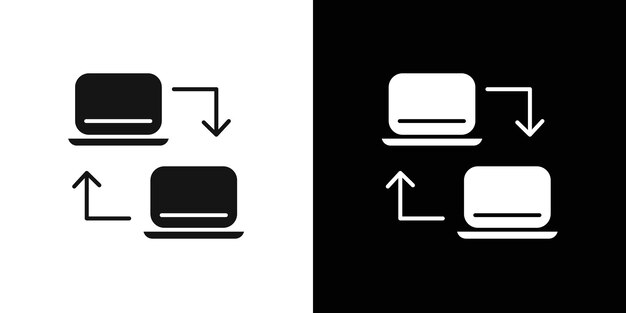 Conjunto de símbolos de línea plana del icono de transferencia de datos