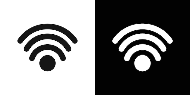 Conjunto de símbolos de línea plana del icono Wi-Fi