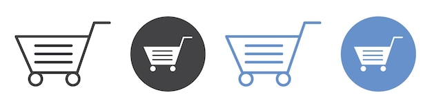 Conjunto de símbolos de línea plana de íconos de compras