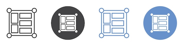 Conjunto de símbolos de línea plana de iconos de diseño